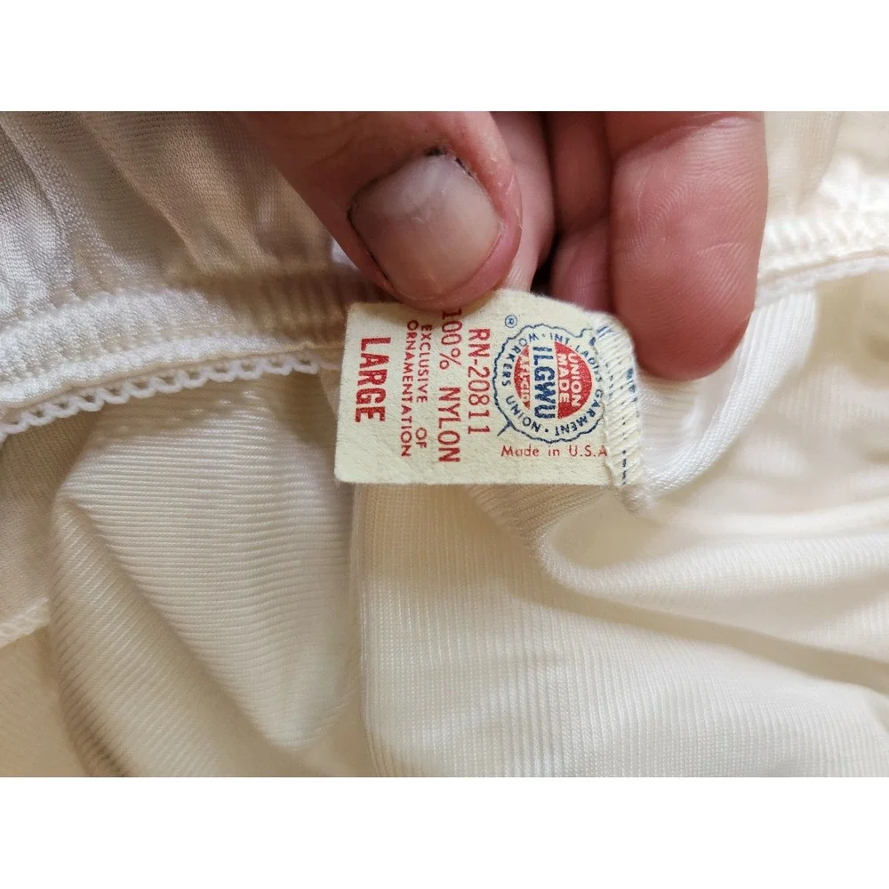 70s/80s White Nylon Maxo‎ Slip Skirt - Picture 4 of 4